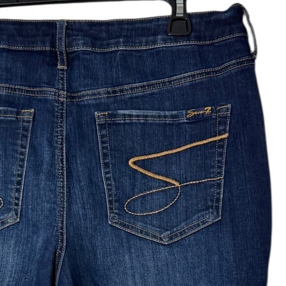 SEVEN Blue Denim Shorts SZ 16 - Picture 4 of 7